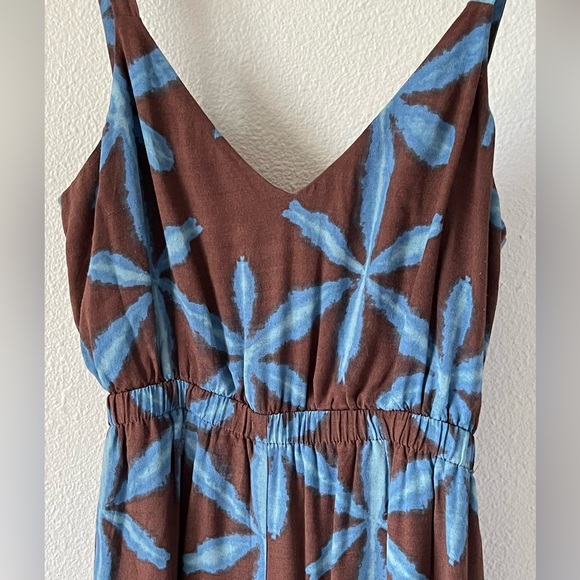 Ann Taylor LOFT Beach Tie Back Jumpsuit Star Tie Dye Wrap Wide Leg Jumpsuit XS - Picture 3 of 12